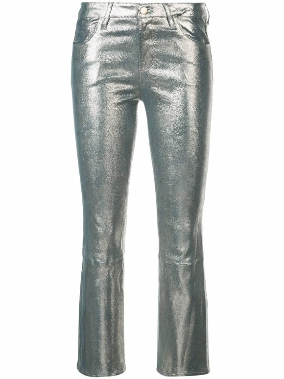 J Brand - Selena Metallic Foiled Leather Crop Boot Jean