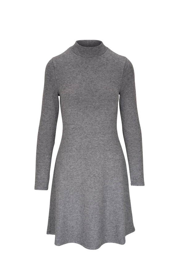 Vince - Heather Silver Dust Mock Neck Mini Dress 