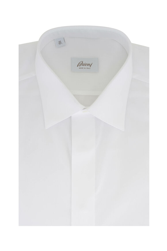 Brioni White Cotton Formal Dress Shirt 