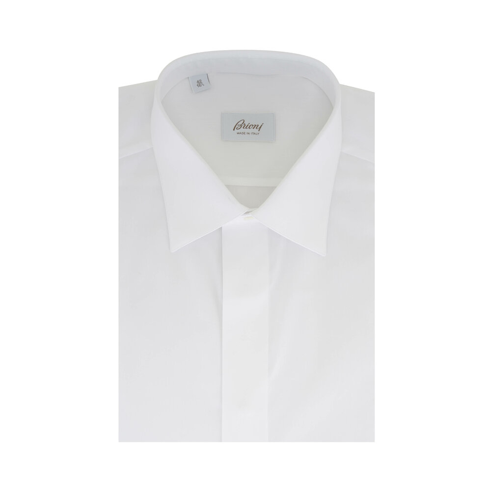 Brioni - White Cotton Formal Dress Shirt | Mitchell Stores