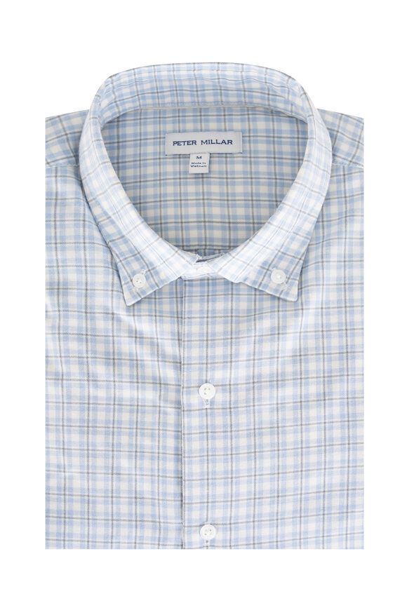 Peter Millar Oliver Performance Light Blue Flannel Sport Shirt - view 1