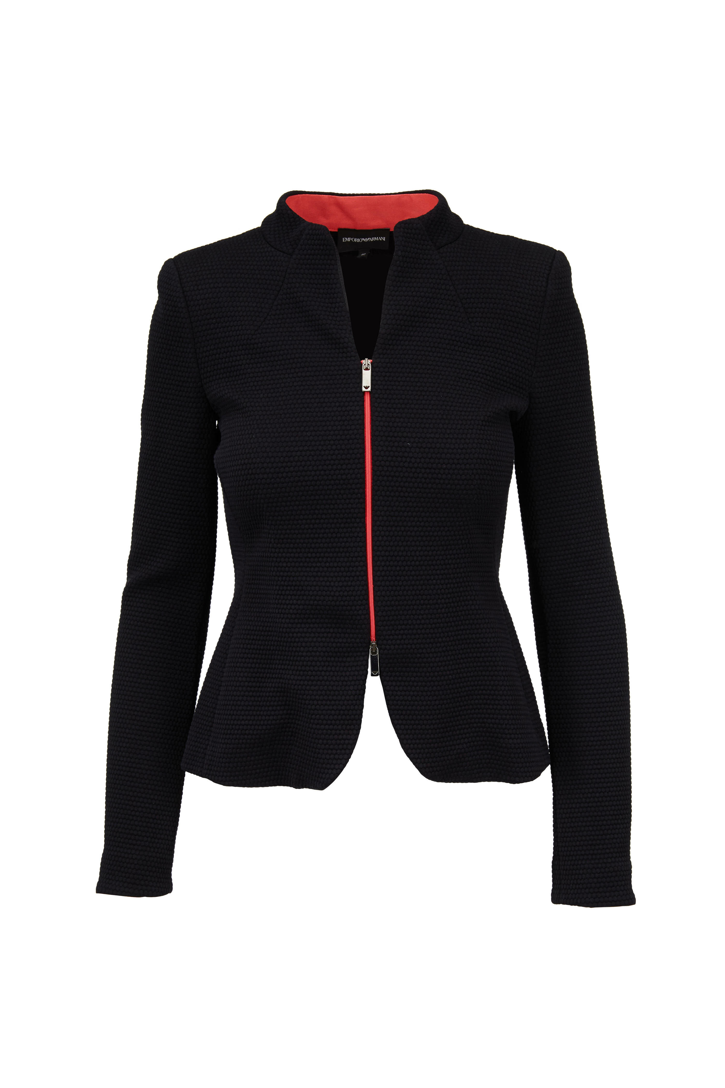 Emporio Armani - Black Honeycomb Knit Jacket | Mitchell Stores