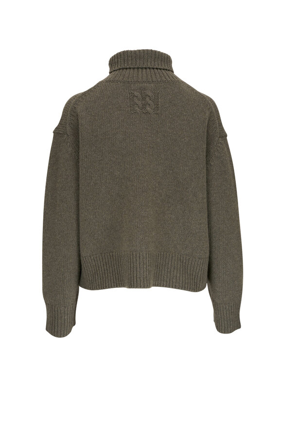 Nili Lotan - Omaira Army Green Wool Turtleneck Sweater 