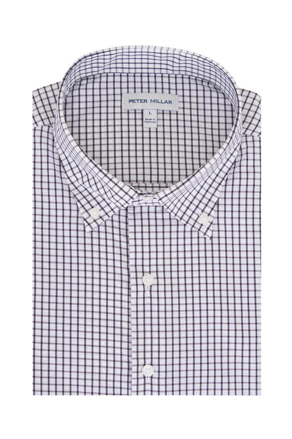 Peter Millar Hanford Black Plaid Twill Sport Shirt - view 1