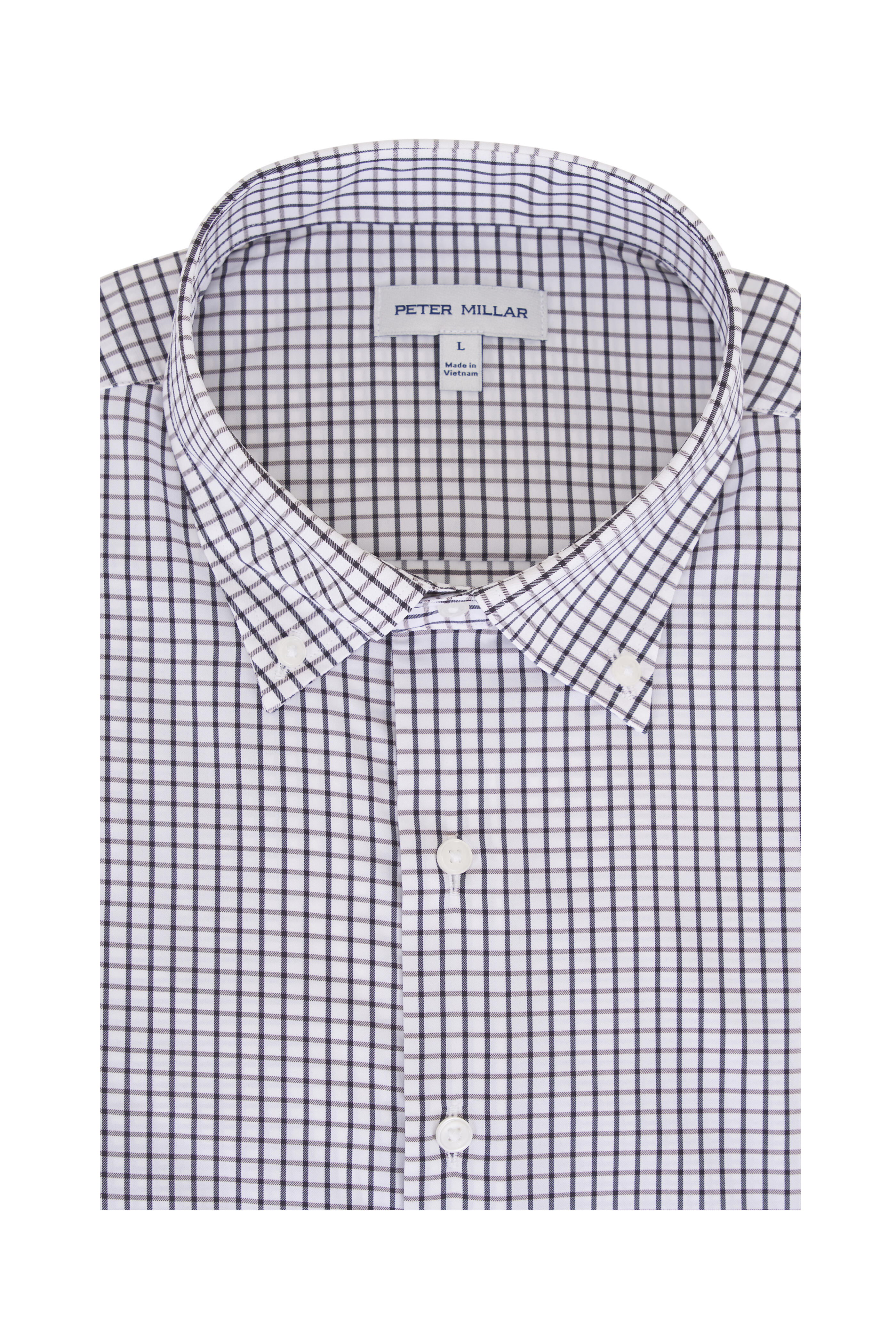 Peter Millar - Hanford Black Plaid Twill Sport Shirt