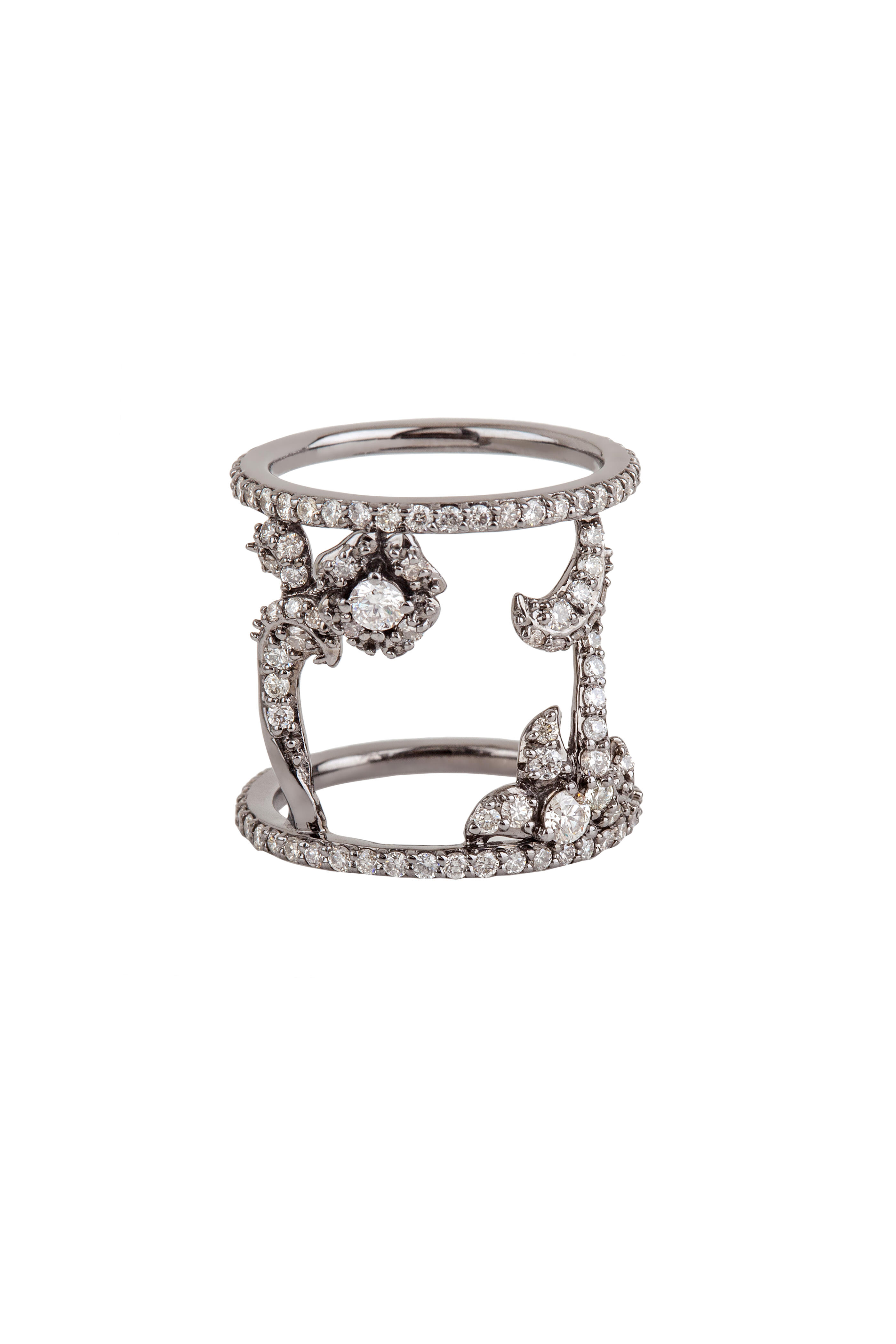 Bochic - Floral Spacer Cage Band Ring