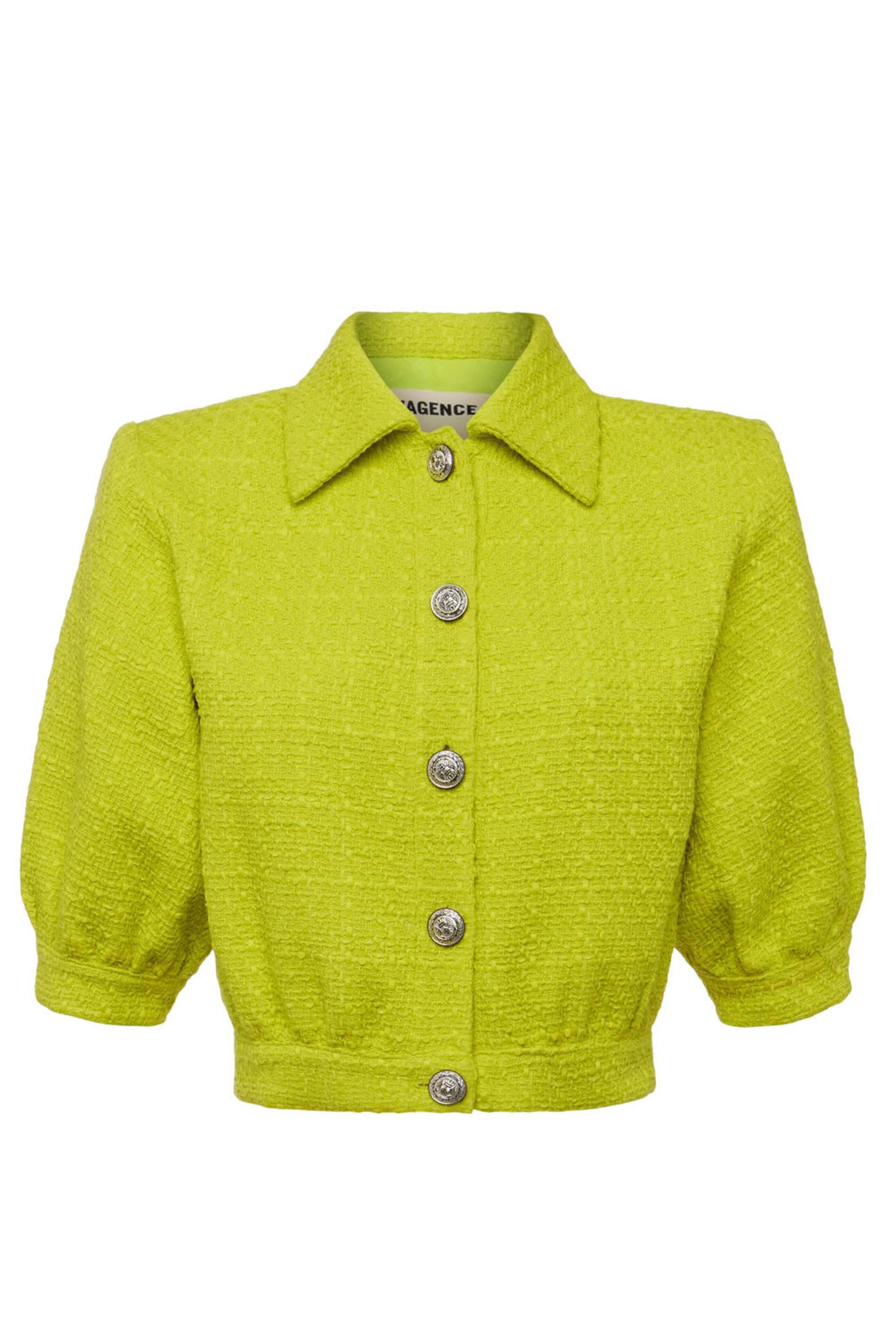 L'Agence - Lime Cove Crop Shirt Sleeve Jacket