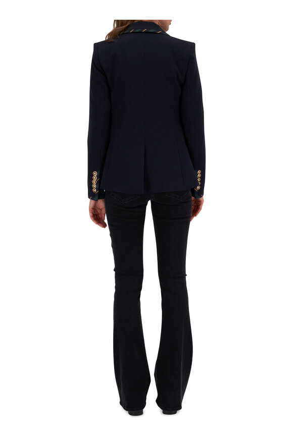 Veronica Beard - Miller Navy & Striped Piping Dickey Jacket 