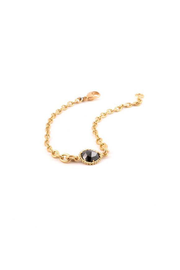 Sylva & Cie Black Diamond Chain Link Bracelet