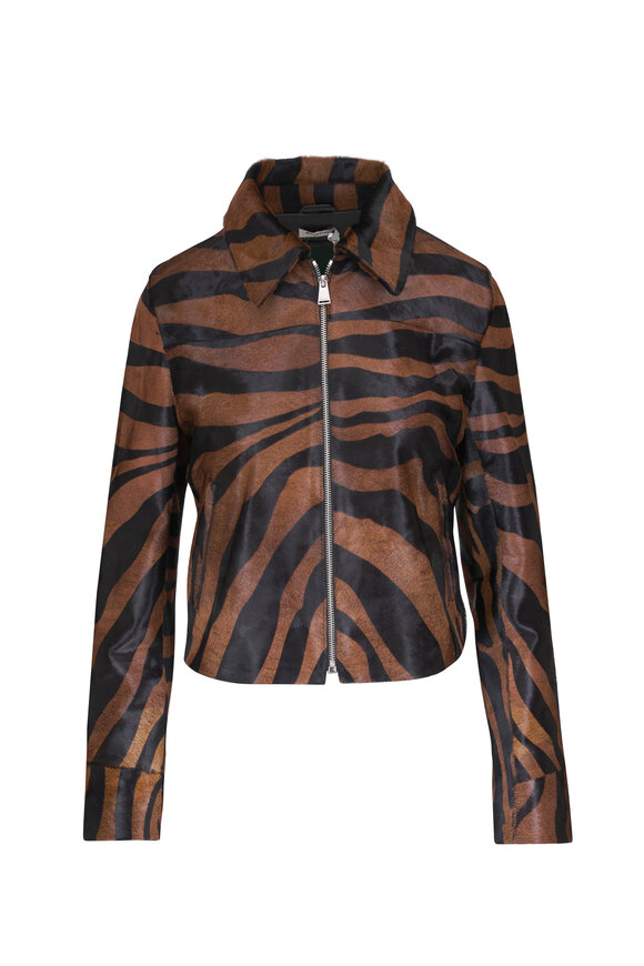 Simkhai Daria Brown & Black Zebra Print Jacket - view 1