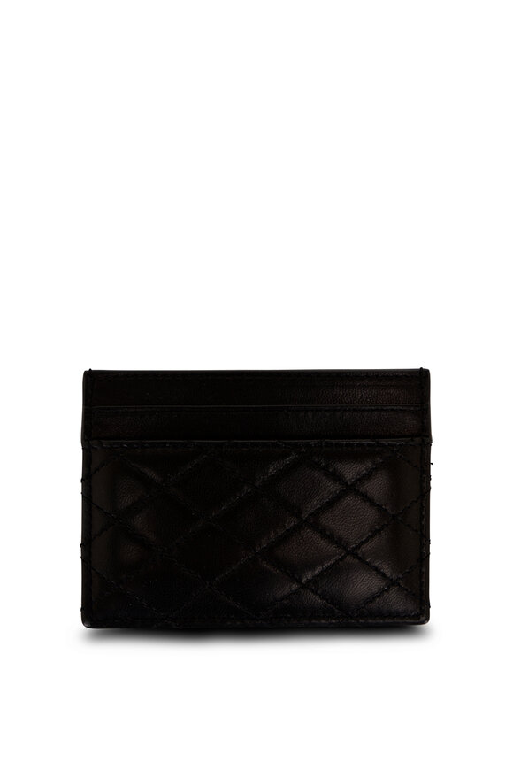 Saint Laurent - Gaby Black Quilted Leather Logo Card Case 