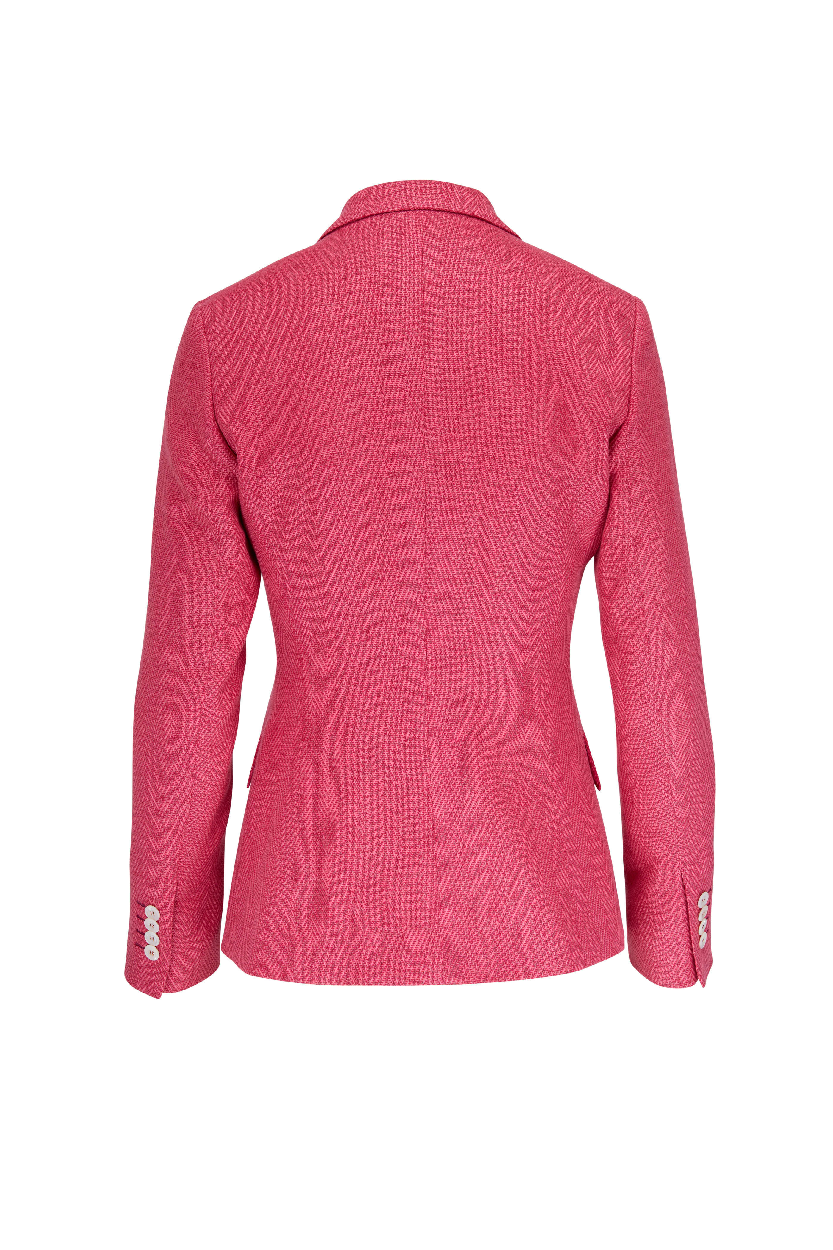 Kiton - Fuchsia Linen, Wool & Silk Single Button Jacket