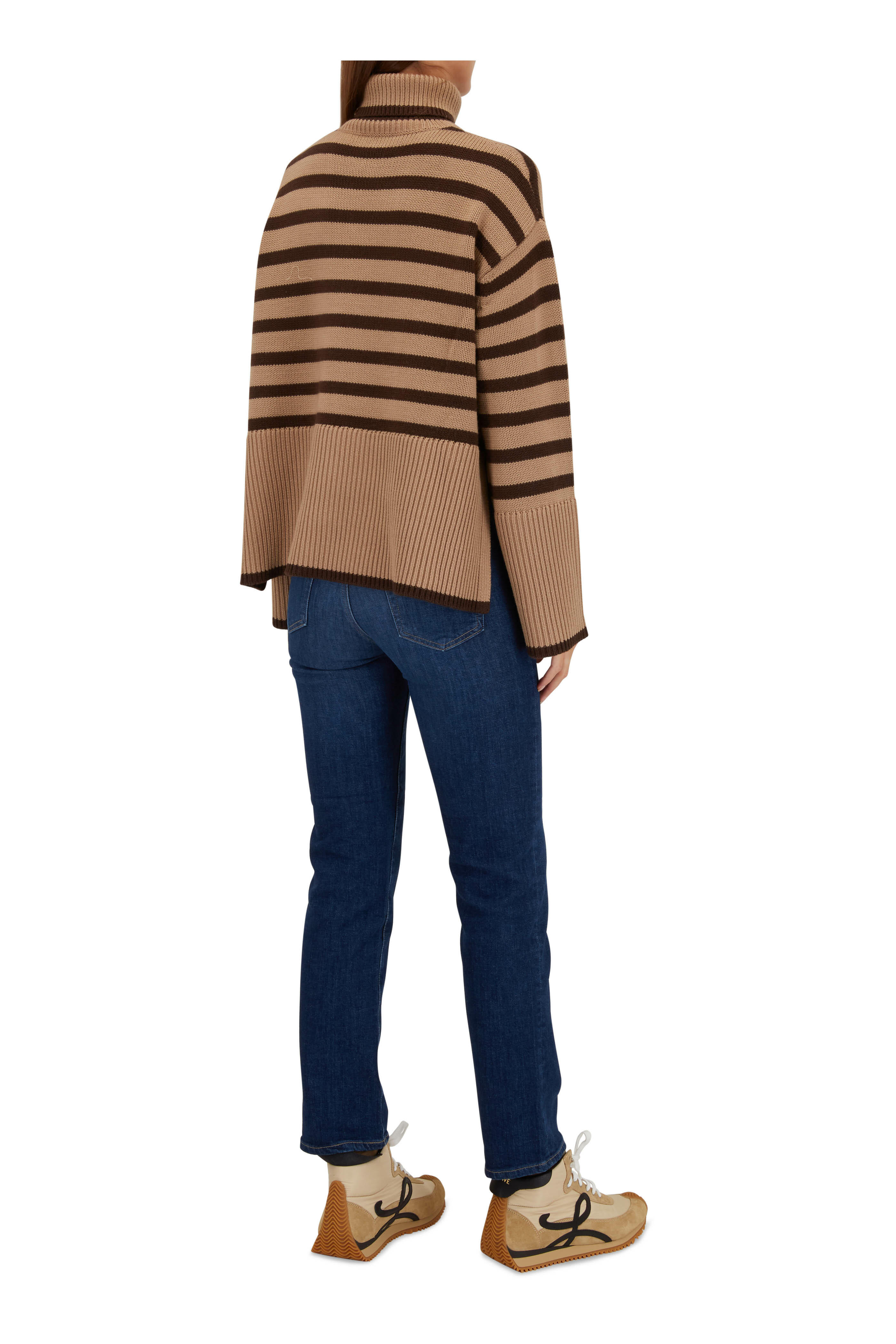 Totême - Signature Stripe Nougat Turtleneck Sweater