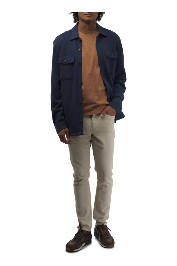 Faherty Brand - Inlet Navy Night Mélange Knit CPO Shirt Jacket