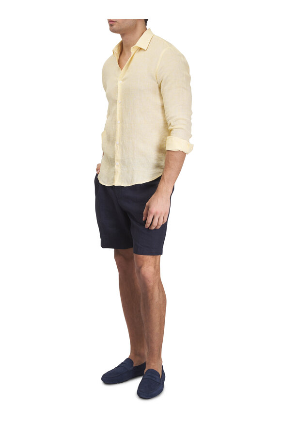 Orlebar Brown Cornell Night Iris Linen Shorts - view 2