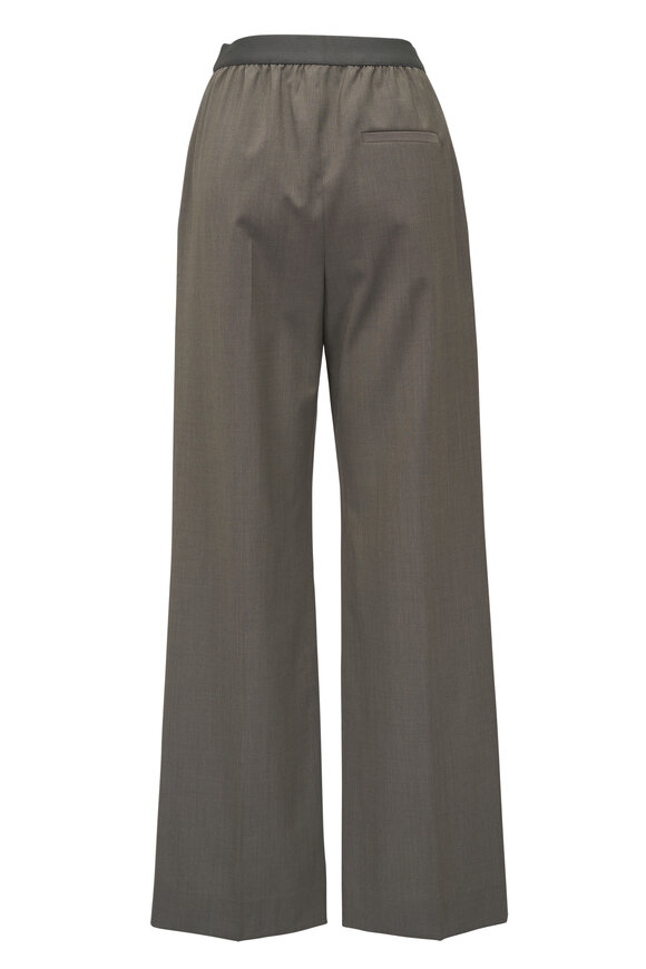 Loewe Khaki Green Wool Wide Leg Pant - view 4