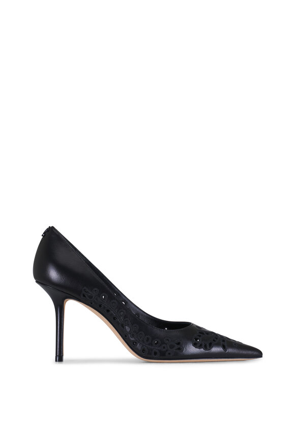 Jimmy Choo Love Black Embroidered Leather Pump, 85mm - view 3