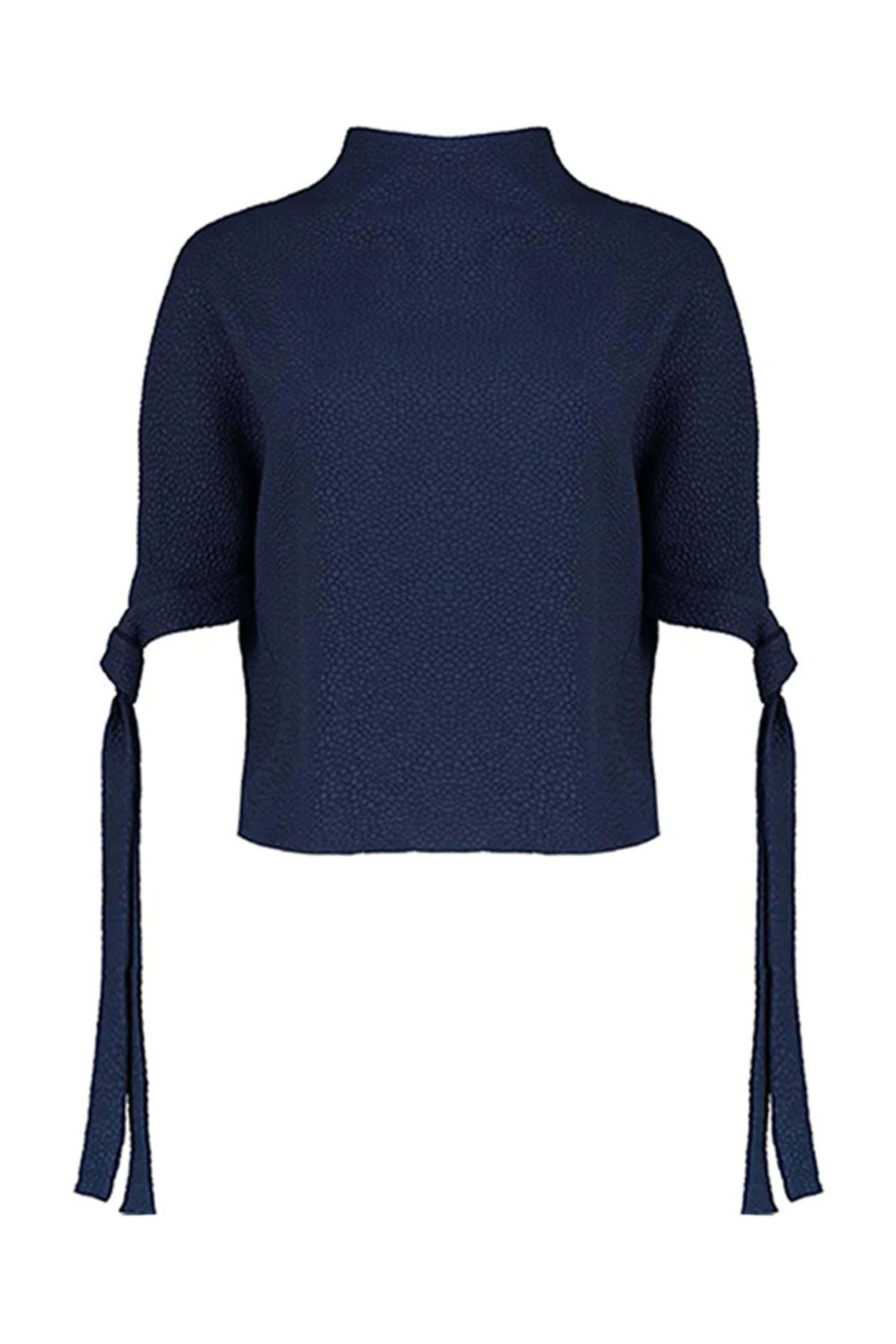 Edeline Lee - Navy Flou Bubble Jacquard Pedernal Top