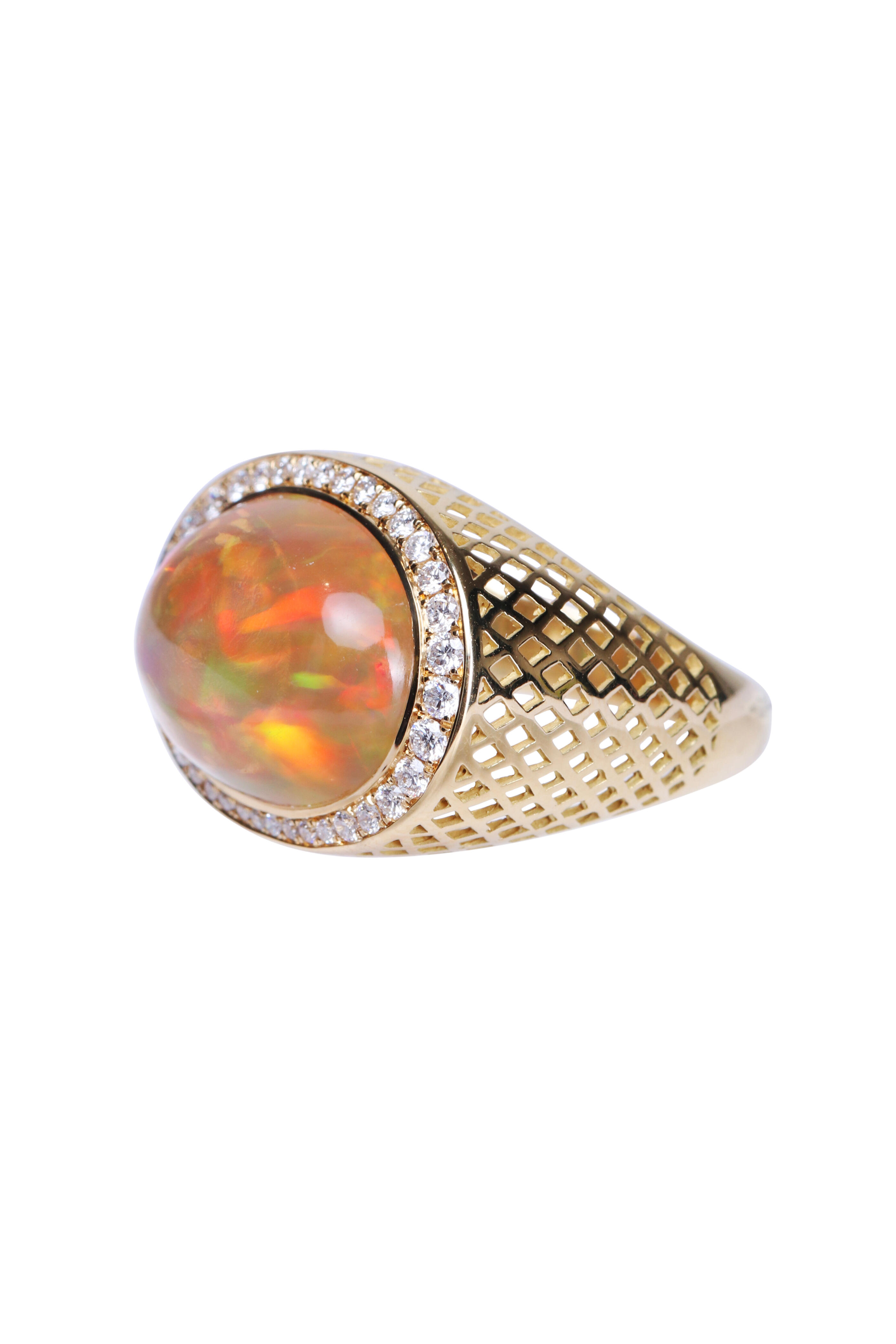 Ray Griffiths - Opal & Diamond Crownwork Ring