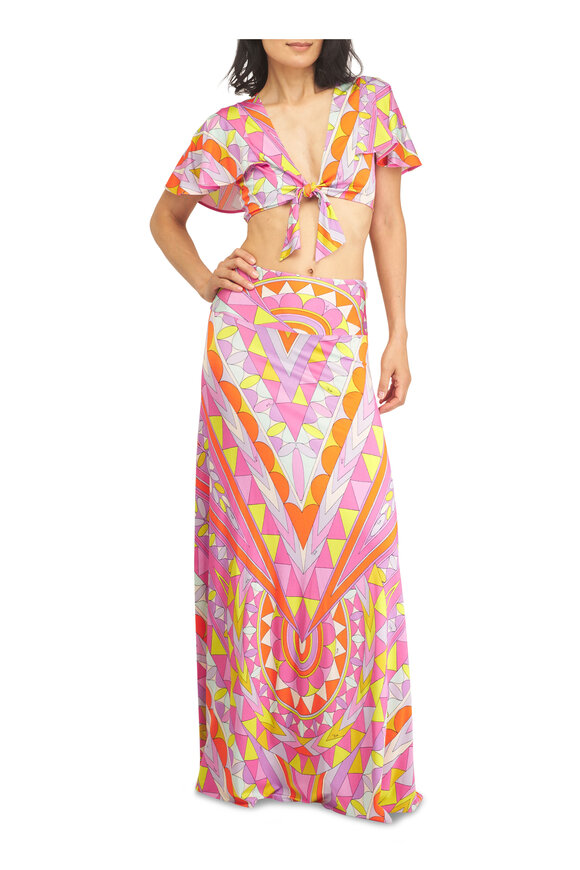 Pucci Manuba Print Satin Jersey Maxi Skirt - view 2