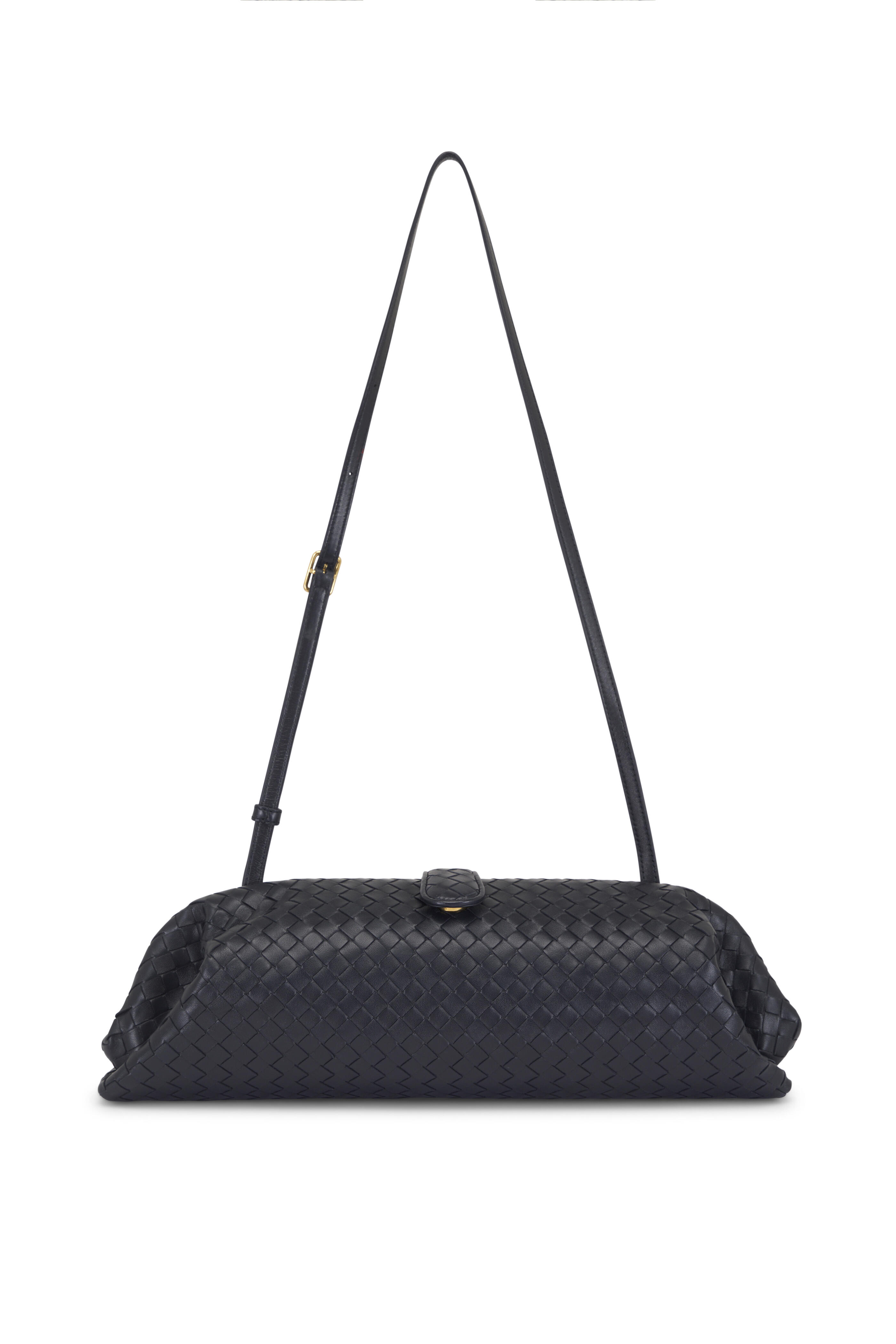 Bottega Veneta - Lauren 1979 Midnight Intrecciato Leather Clutch