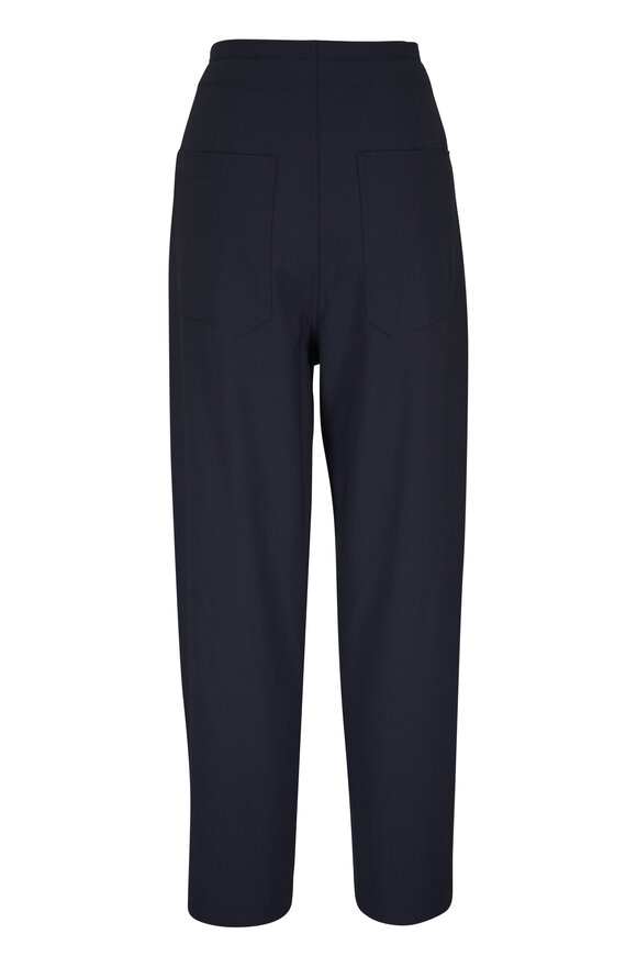 BRUNELLO CUCINELLI パンツ Brunello Cucinelli - Navy Blue Tropical Luxury Wool Drawstring Pant