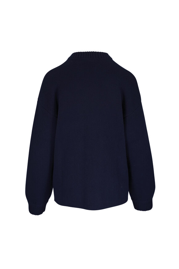 Lisa Yang Navy Cashmere Cardigan Jacket - view 4