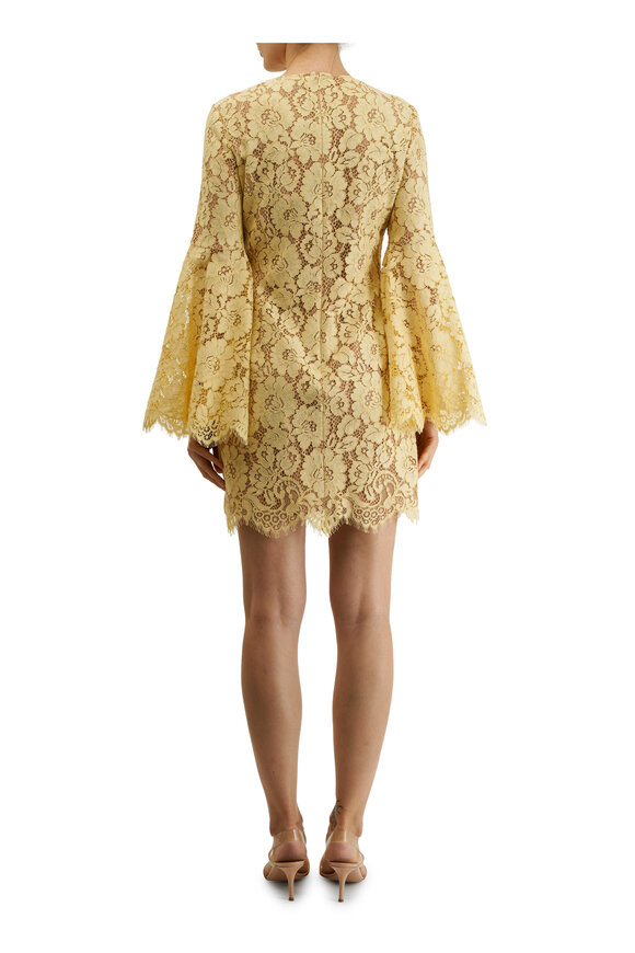 Michael Kors Collection - Parchment Lace Bell Sleeve Mini Dress 