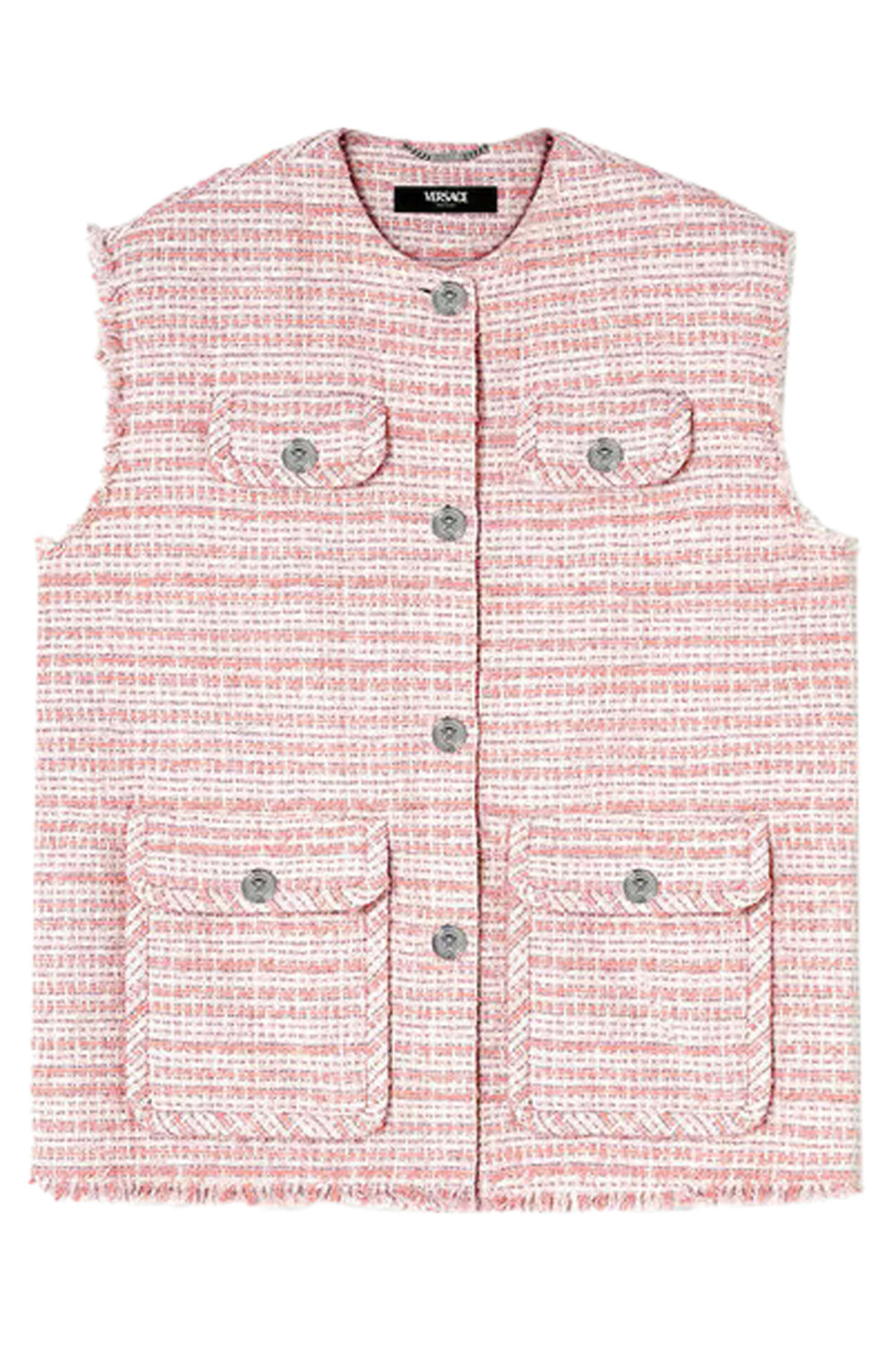 Versace - Dusty Rose Tweed Sleeveless Jacket