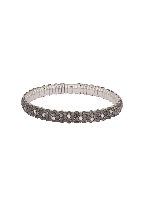 ZYDO 18k Black & White Diamond Domed Stretch Bracelet - view 1