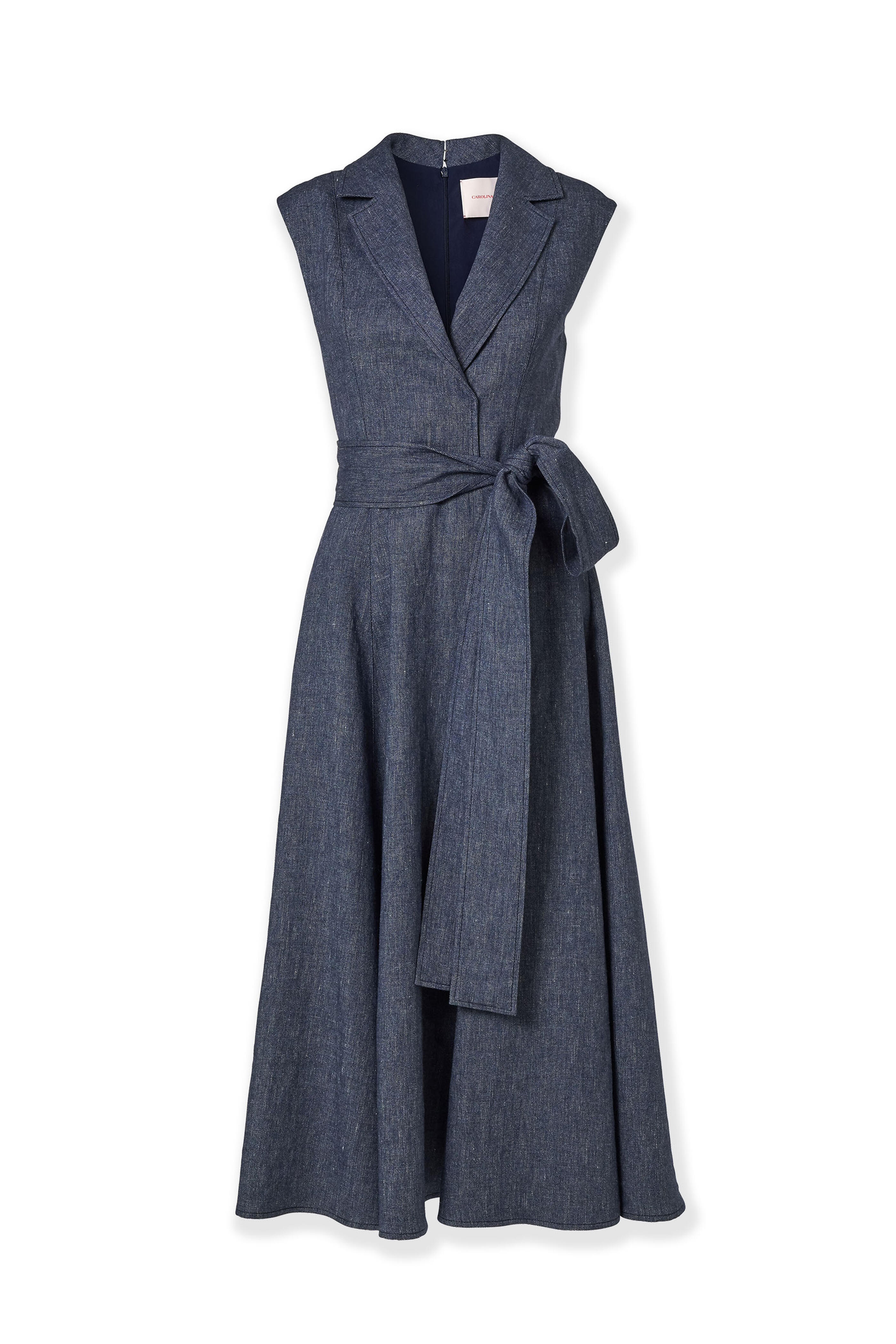 Carolina Herrera - Dark Blue Sleeveless Midi Trench Dress - view 6