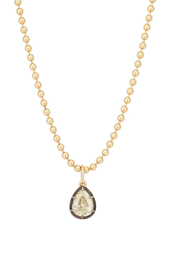 Sutra 18k Yellow Gold Diamond Necklace - view 2