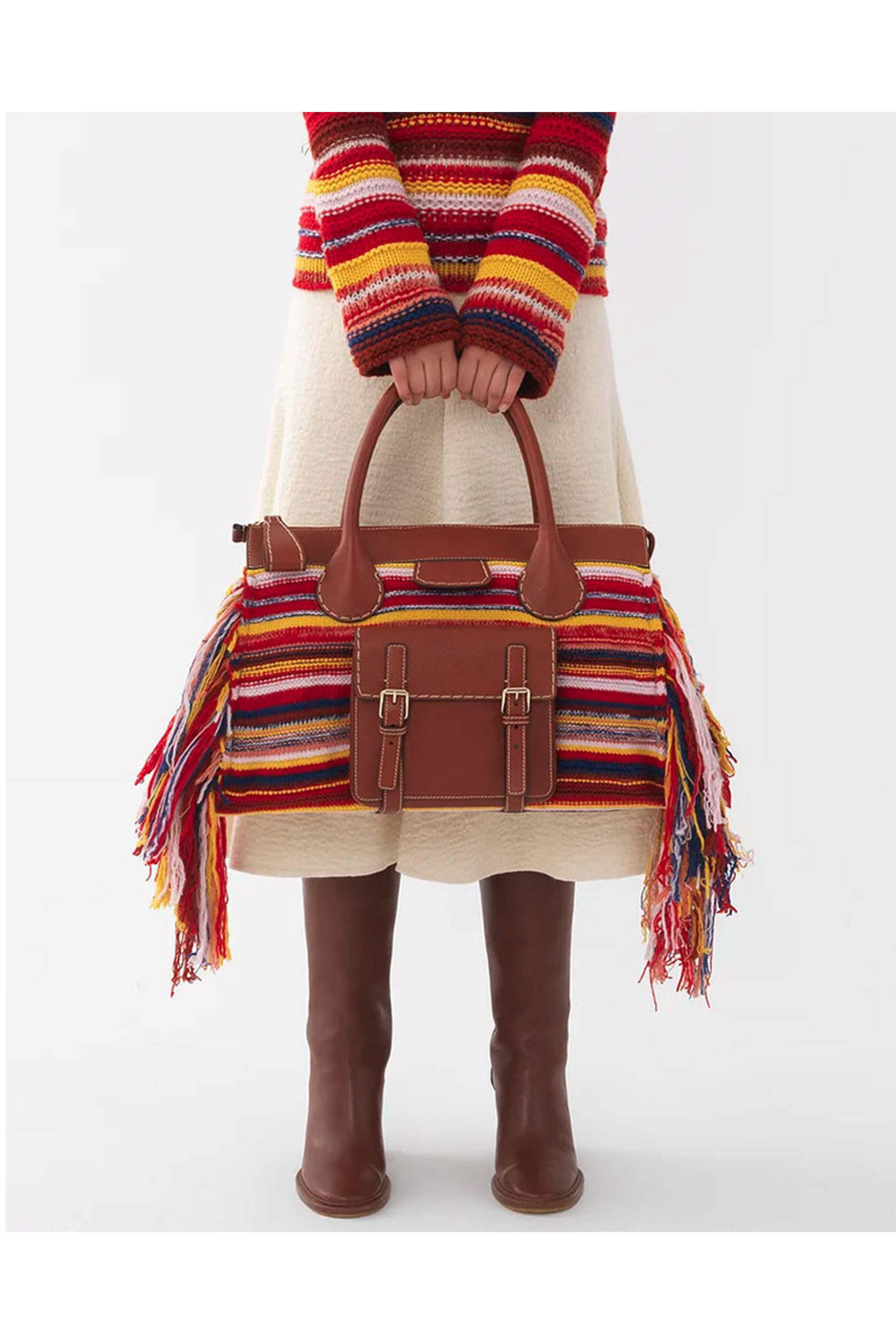 ショルダーバッグ・ポシェット CHLOE EDITH SHOULDER BAG Chloé - Large Edith Top Handle Bag in Multicolor Red