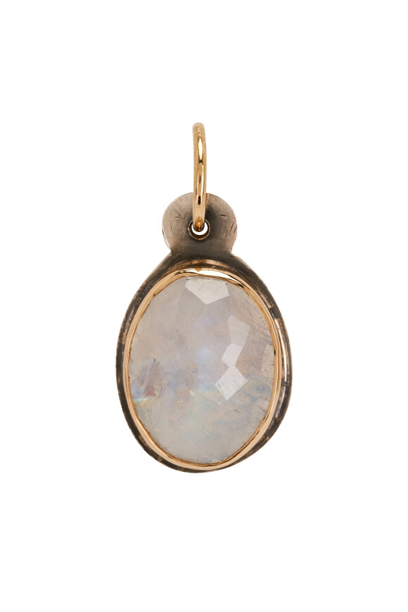 Tina Negri Faceted Moonstone Two-Tone Pendant