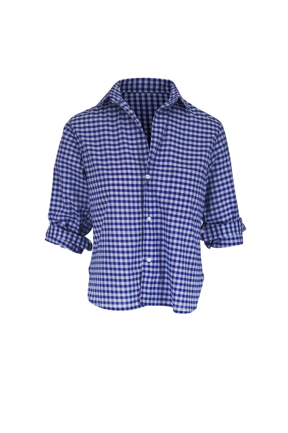 Frank & Eileen SIlvio Untuckable Blue Check Button-Up Shirt - view 1