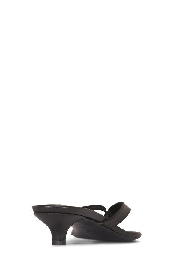 Totême Black Leather Heeled Flip Flops, 35mm - view 3