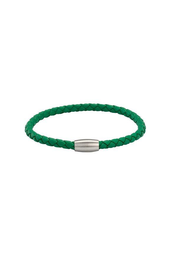 Jan Leslie Kelly Green Woven Leather Bracelet - view 1
