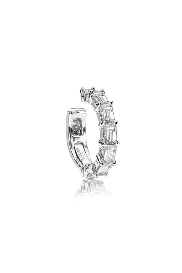 Nam Cho 18K White Gold Modern Baguette Diamond Ear Clip