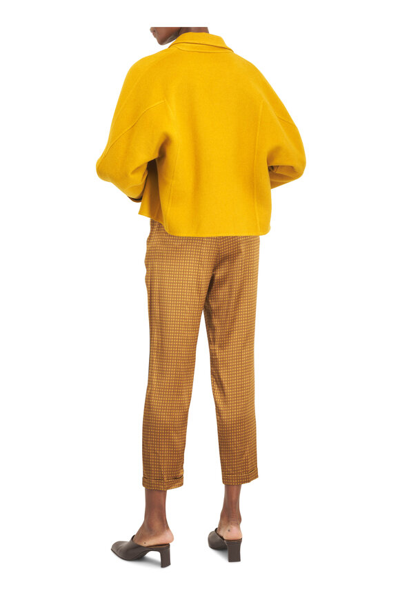Kiton Yellow Geometric Print Silk Bouse - view 3