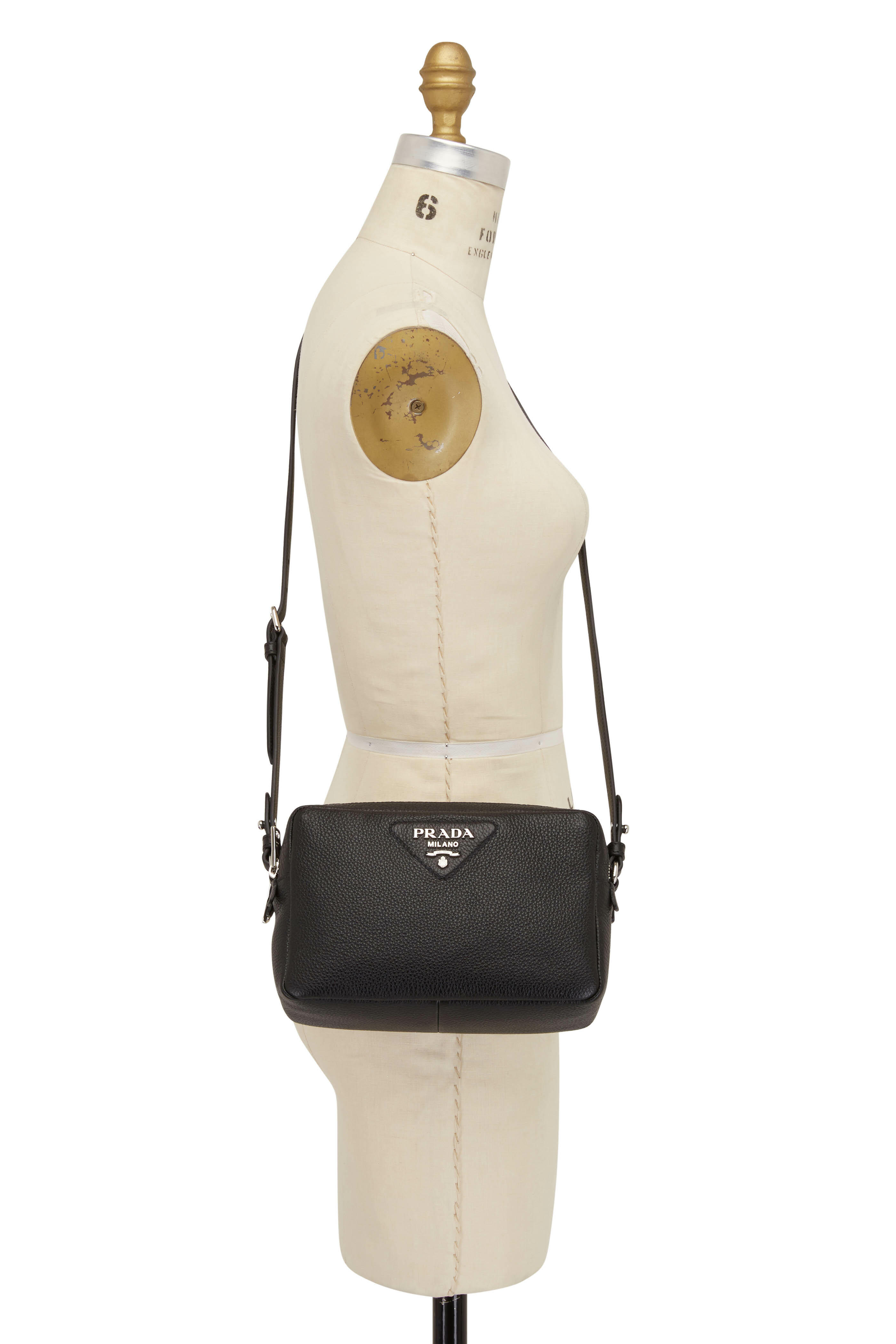Prada Vitello Daino Double Zip Camera Bag - Neutrals Crossbody Bags,  Handbags - PRA884788