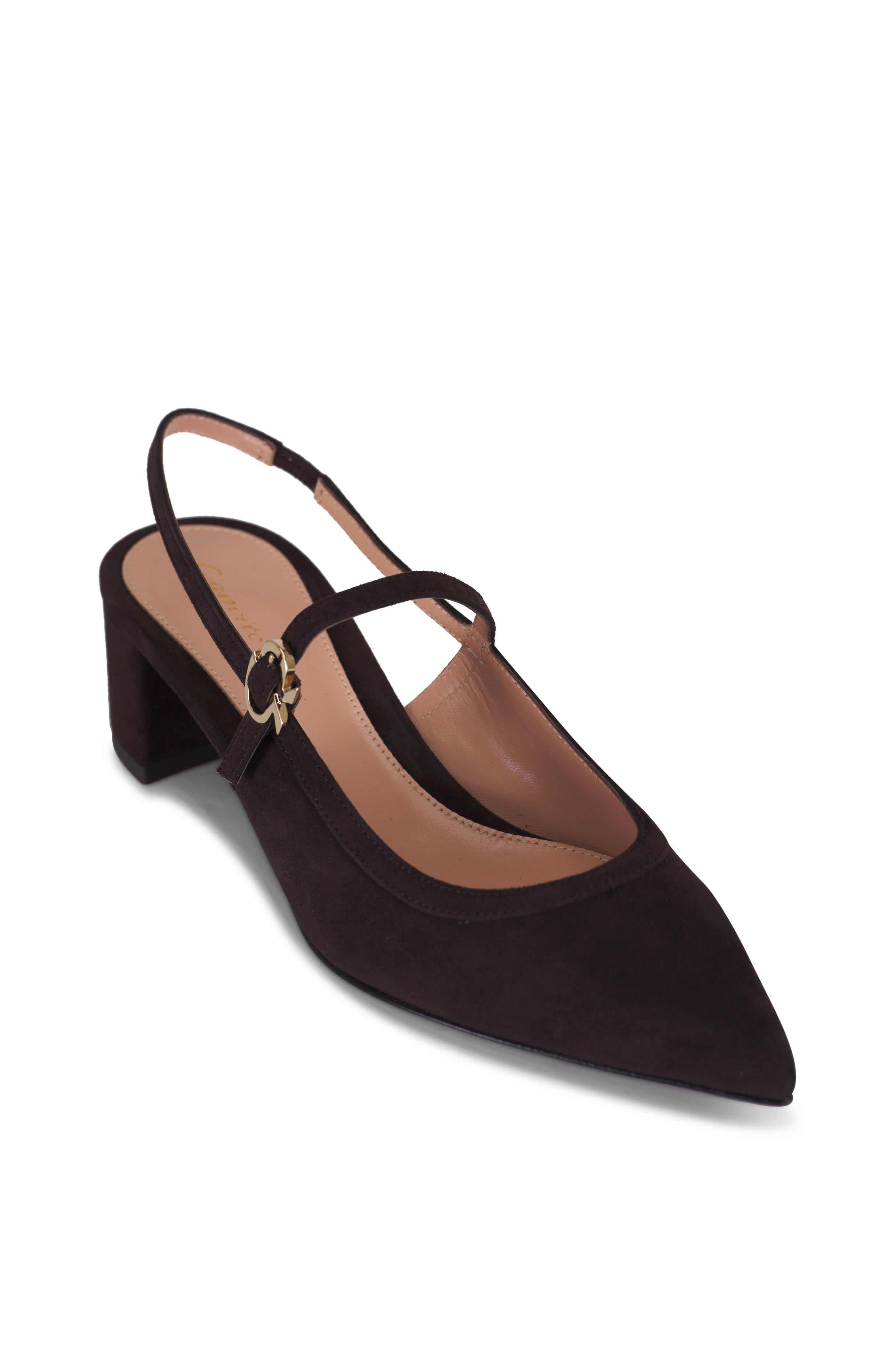 Gianvito Rossi - Allette Mocca Suede Slingback, 45mm