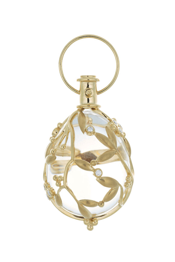 Temple St. Clair Yellow Gold Vine Crystal Egg Pendant