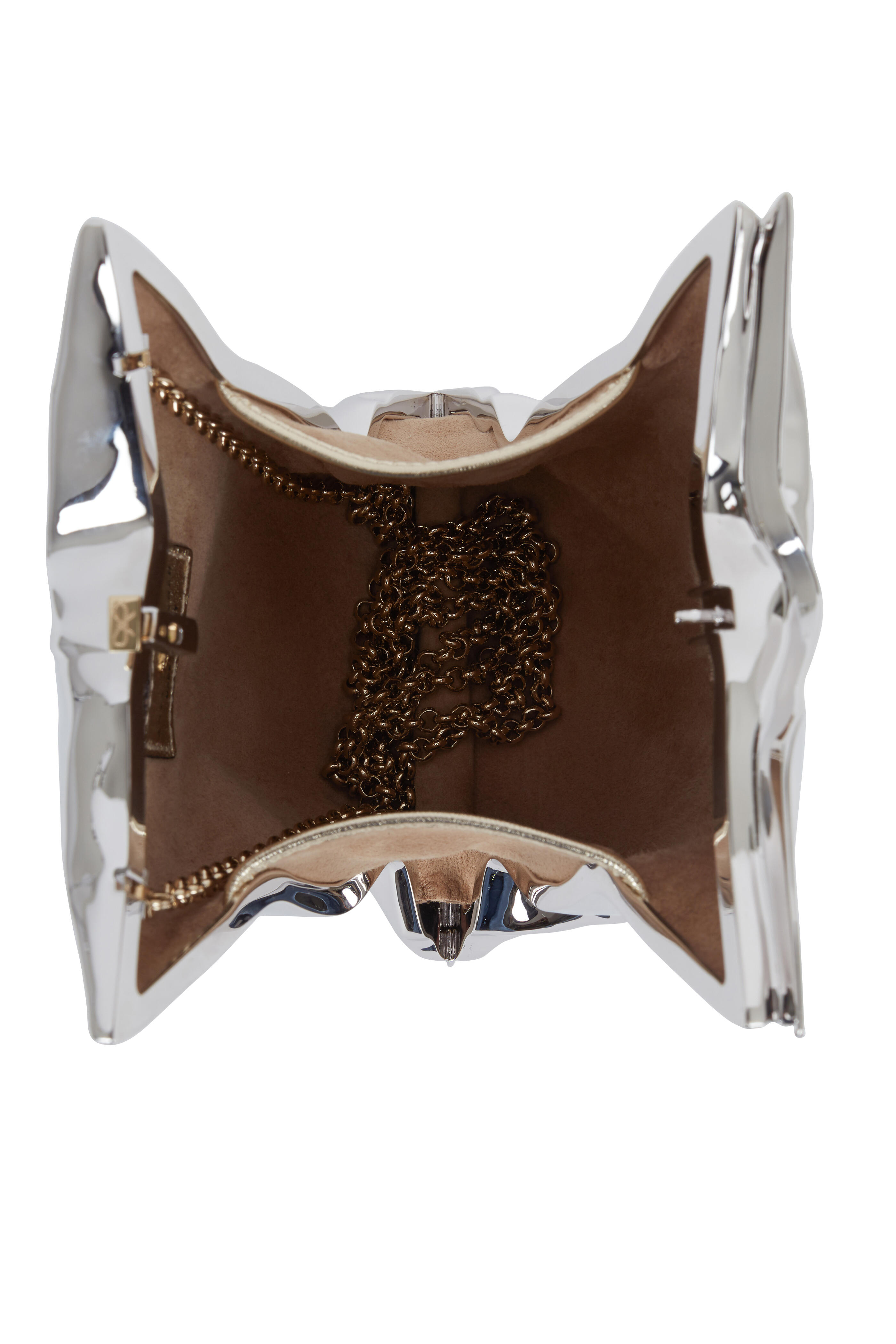 25SS new/Anya Hindmarch クリスプパケットゴールドクラッチ Bag Crisp Packet Clutch Bag in Gold Metal | Anya Hindmarch US