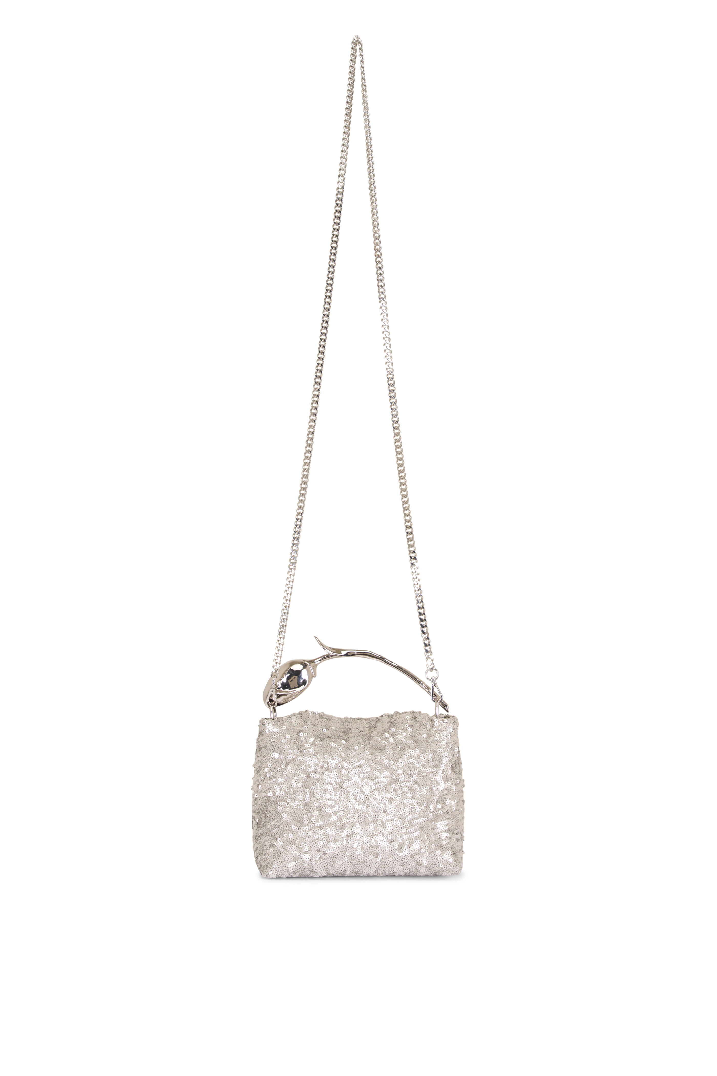 Erdem - Silver Sequins Mini Bloom Bag - view 1
