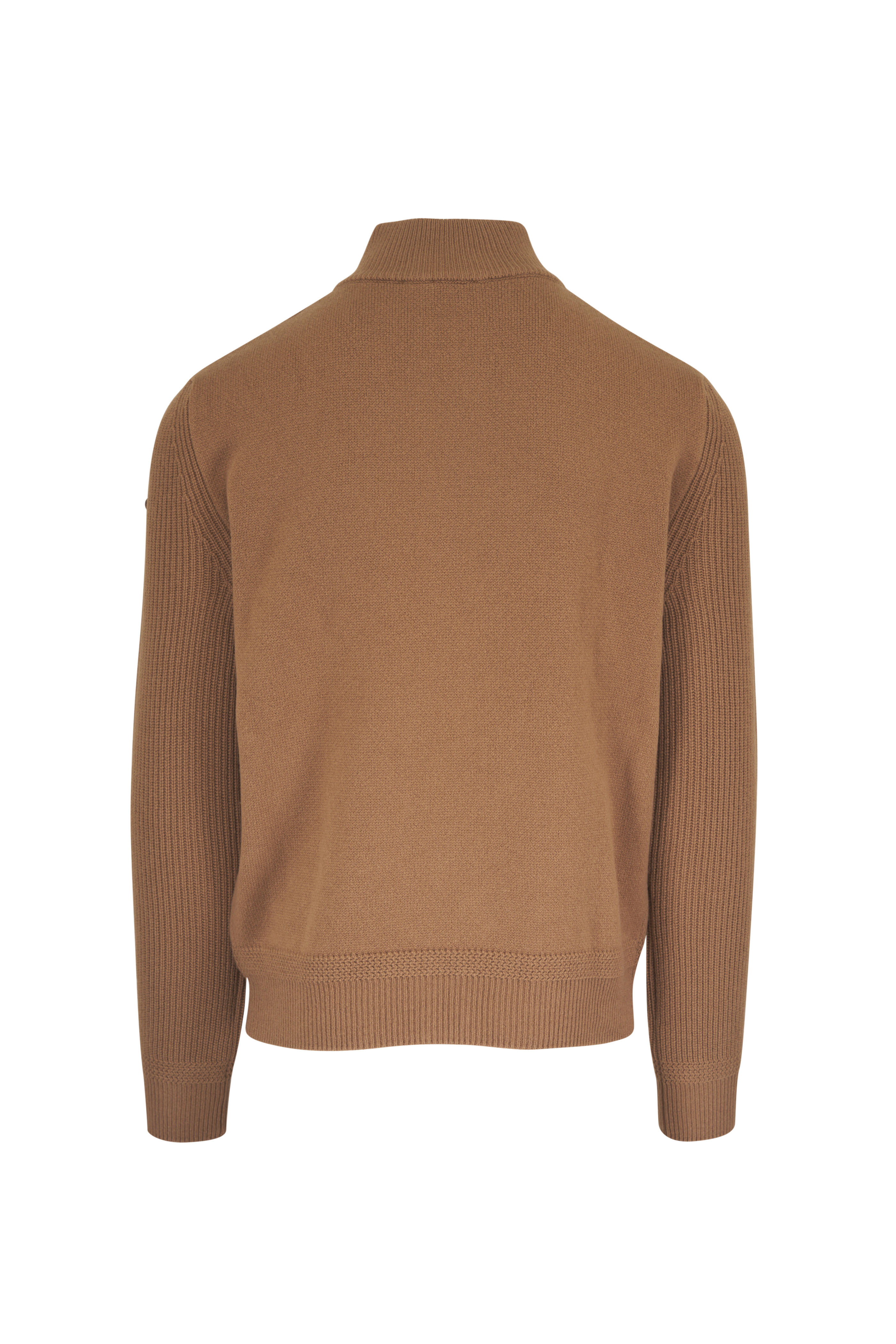 Moncler - Teak Wool & Cashmere Full Zip Cardigan - view 3
