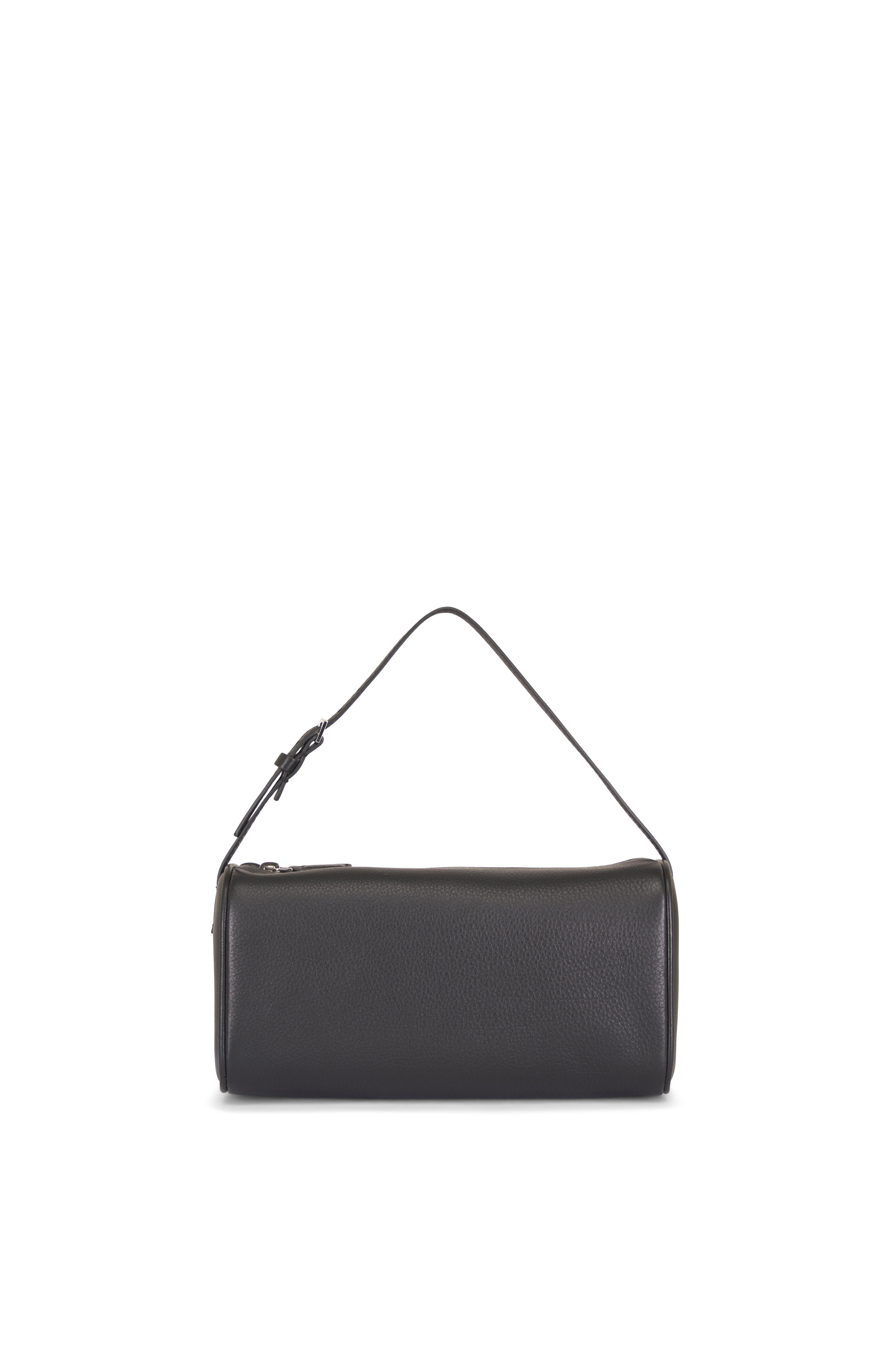 The Row - 90s Black Grain Leather Baguette Shoulder Bag - view 1