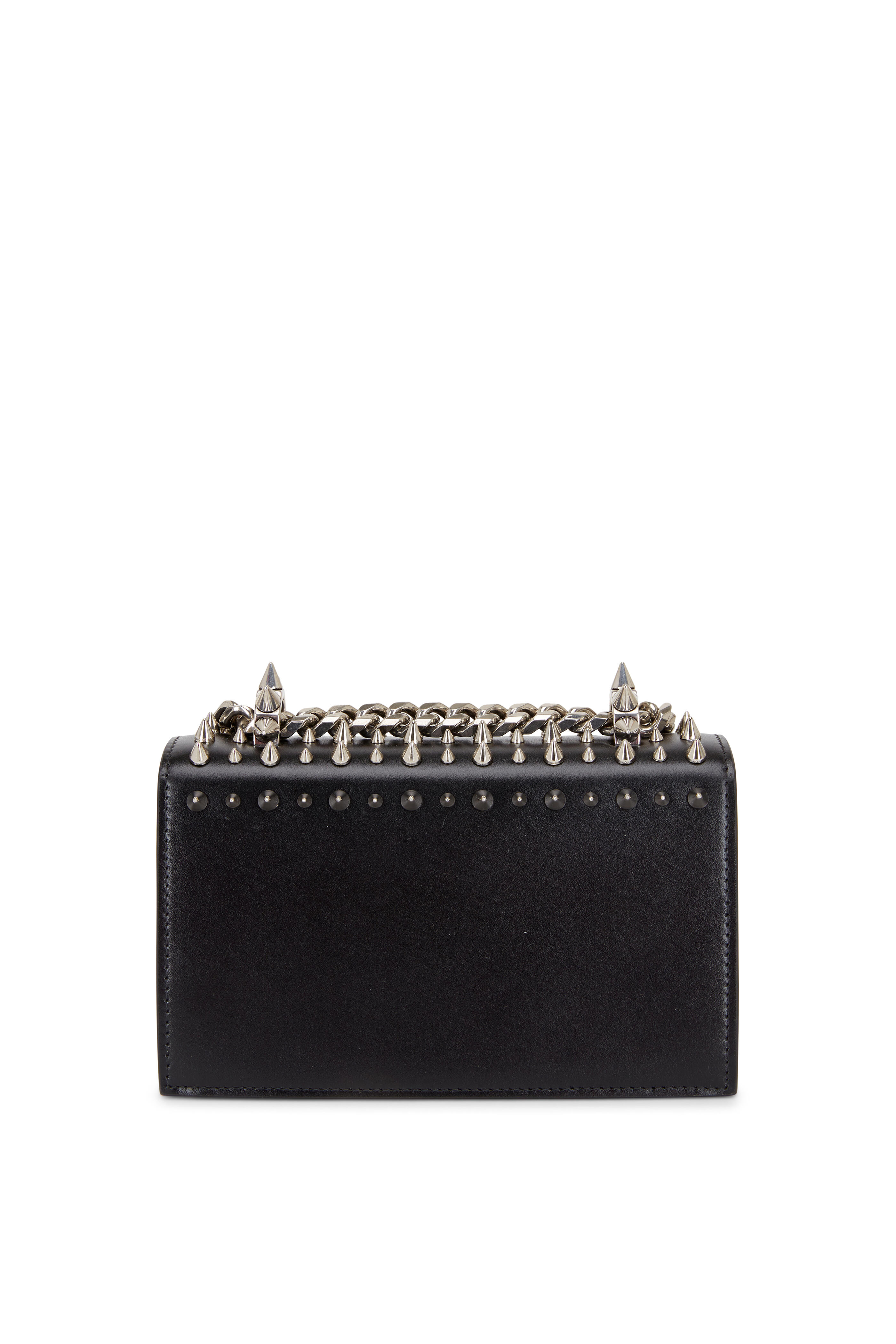 McQueen - Black Spiked Leather Mini Jewel Satchel
