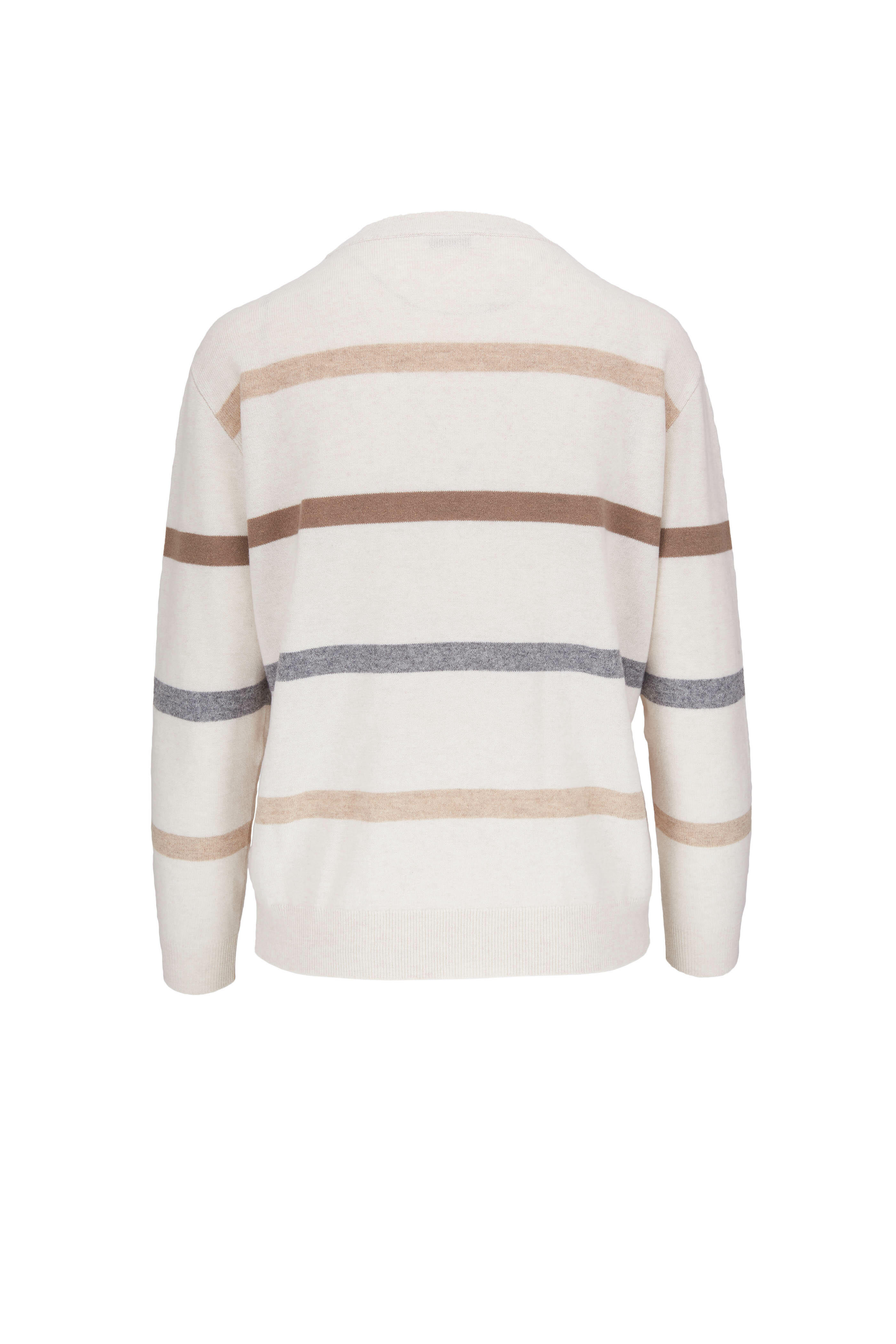 Sequin Stripe Funnel Neck Jumper with Cashmere, Clothing Sale