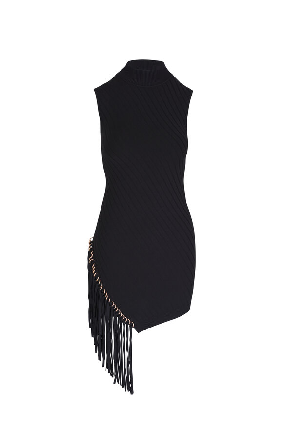 Jonathan Simkhai - Claire Black Fringe Mini Dress 