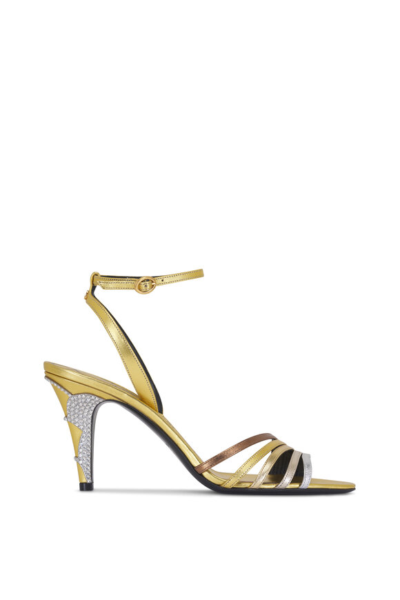 Valentino Garavani - Ladycrush Bronze & Silver Sandal, 85mm